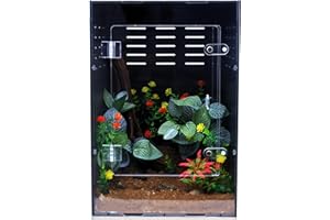 MAIYUOLG Reptile Enclosure for Crested Gecko – 12x12x18 Acrylic Reptile Tank for Gecko, Snake, and Lizard – PVC Terrarium for Small Pets