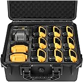 LOTOCASE Storage Case for Dewalt Battery & Charger - Waterproof Power Tool Box Storage Bag with Customizable Fit Foam for Mil
