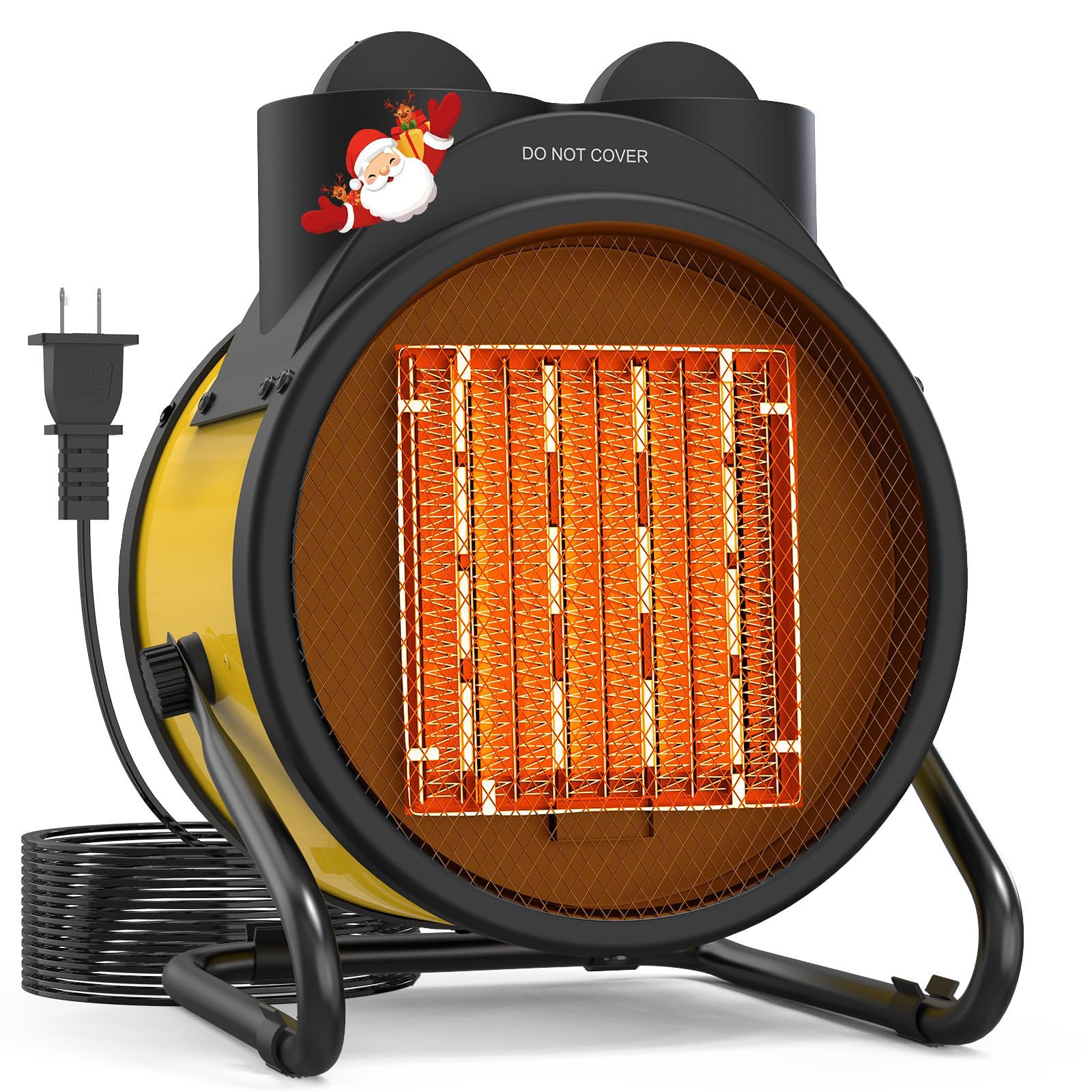 Photo 1 of Buyplus Outdoor Heaters for Patio, 1500W Electric Garage Heater with 90°Adjustable Angle, Overheat Protection & 2S Fast Heating, Greenhouse Heater for Patio, Garage, Greenhouse, Indoor Outdoor, Yellow