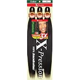 Outre X-Pression Braid - Pre Stretched Braid 52" 3X (5 Pack, OFF BLACK 1B)