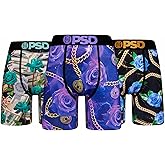 PSD Underwear Mens Boxer Briefs - Floral Print, Standard Length Packs and Singles, Soft & Breathable Boxer Briefs for Men