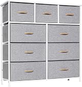 LYNCOHOME 9-Drawer Fabric Dresser Chest with Deep Drawers 100x29.8x100 cm