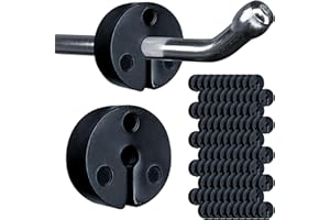 Gluposti Peg Hook Stoppers for 1/4 Pegboard Hooks & Slatwalls, Black Round Rubber Inventory Control Clips, Pegboard Locks for Retail Peg Boards and Slat Wall Panels (100 Black)
