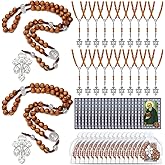 Landical Rosary Beads Catholic for Women Men Rosary Cross with Pardon Crucifix Necklace with St Benedict Prayer Card and Bags for Regalos Cristianos Rosarios Catolicos Para Hombre