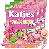 Katjes Wild and Free Foam Fruit Gummy Candy, Cowgirl Shapes, 3 Pack, 4.9oz | Wildly Good Sweet Soft and Flavorful, Colorful Cowgirl Shapes, No Artificial Dyes or Flavors, Gelatin Free, Vegetarian Snacks