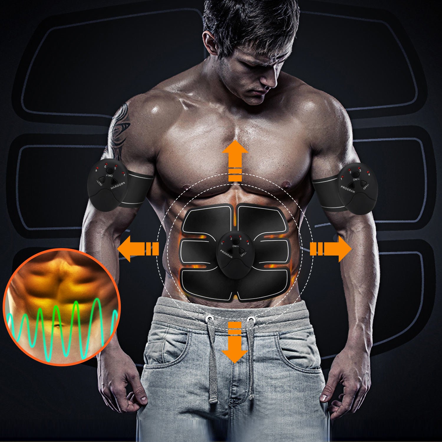 Electroestimulador muscular milota abdominal Entrenamiento EMS muscular montaje y grasa verbre nnungn