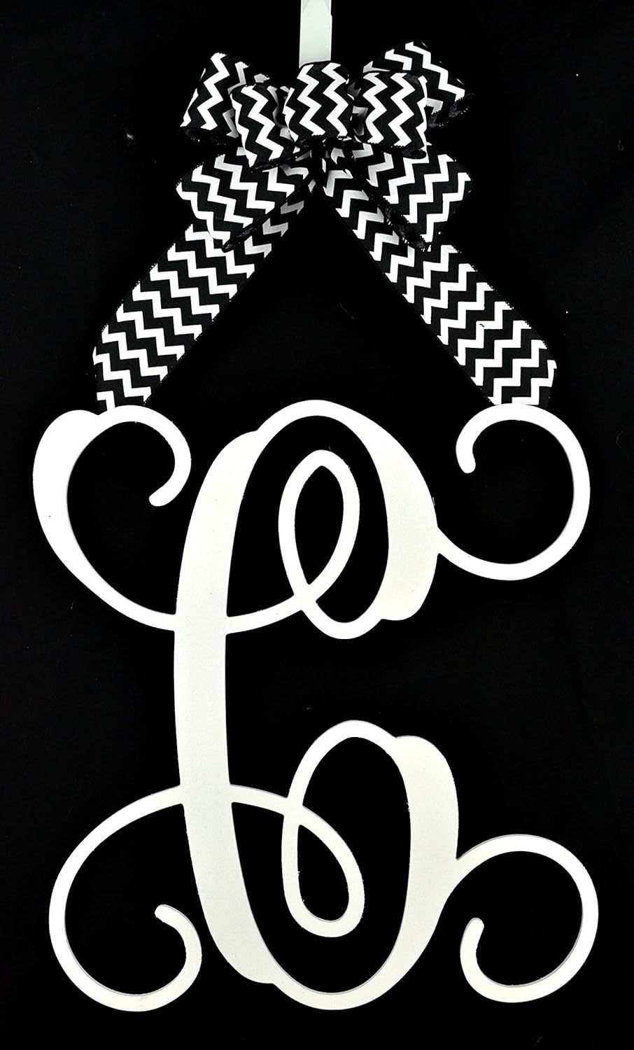 order door hangers on Amazon Com Monogrammed Birthday Gift White Black Initial Letter Door Hanger Wreath With Bow Lots Of Colors Handmade