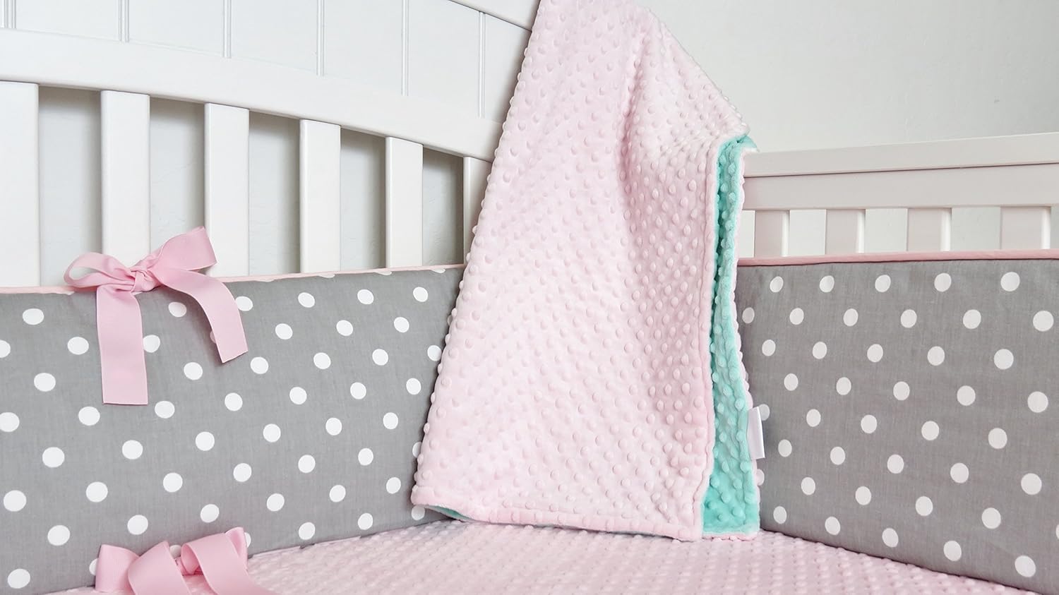 minky dot baby blanket
