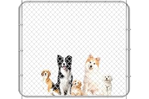 Kicari 72x60in Chain Link Fence Gate, Anti-Rust Galvanized Garden Fence Gate Kit, Adjustable Outdoor Fence Gate for 2.2–6ft Openings with Round Corner Frame for Yard, Patio & Entry