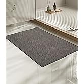 chakme Bathroom Rugs Mat 24x17, Ultra Thin Non Slip Bath Mat Small Quick Dry Absorbent Bath Mat for Bathroom Floor, (Grey, 24"x17")
