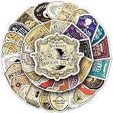 50 Pcs Magic Potion Label Stickers, Cartoon Vintage Potion Sticker Bottle Tag Cool Trendy Vinyl Sticker, Halloween Decals,Retro Aesthetic Party Gift Stickers