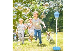Bessol Automatic Bubble Machine Outdoor for Kids, 47" Tall 3 Height Adjustable Bubble Blower with Lights Rechargeable Bubble Maker Toddler Outdoor Toys Bubble Machines for Parties Wedding Birthday