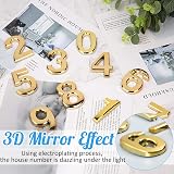Acehome 3 Inch Front Door Numbers 3D Self Adhesive Gold (2) Chrome Silver view 4
