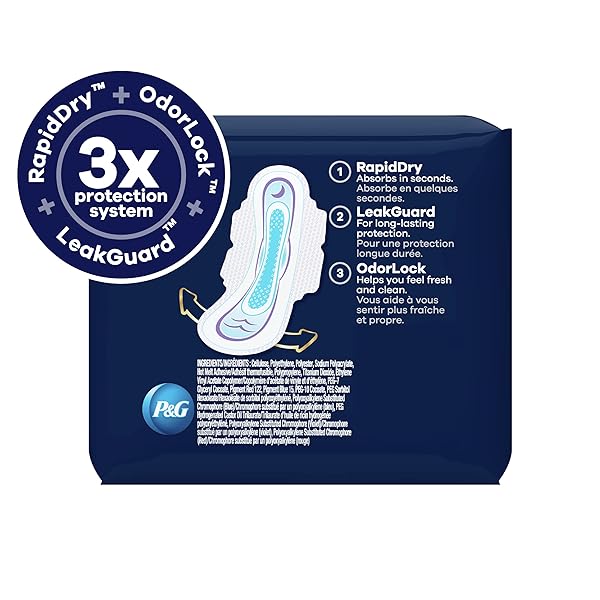 ALWAYS ULTRA THIN SIZE 5 EXTRA HEAVY OVERNIGHT PADS WITH WINGS UNSCENTED, 46 COUNT