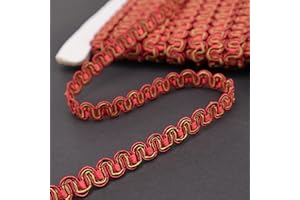 ZNZAKKA Braid Trim 16 Yards Red Lace Trim Gimp Braid Trim for Sewing Costume Slipcover Gift Wrapping