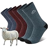COOVAN Mens Merino Wool Hiking Socks Crew Thermal Winter Outdoor Boot Socks for Cold Weather 3 Pairs