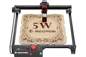 Mecpow X3 Laser Engraver, 5W(5000mW output) Laser Cutter, 60W Laser Engraving Cutting Machine, Laser Engraver for Wood and Metal w/Emergency Stop, Flame & Gyro Detection, 16.0 x 15.7"
