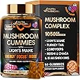 Mushroom Gummies - Lions Mane | Turkey Tail | Cordyceps | Reishi & Chaga - 20-in-1 Natural Mushroom Supplement 1050 mg - Energy, Focus, Mood & Cognitive Support - Vegan, Berry Flavor - 60 Gummies