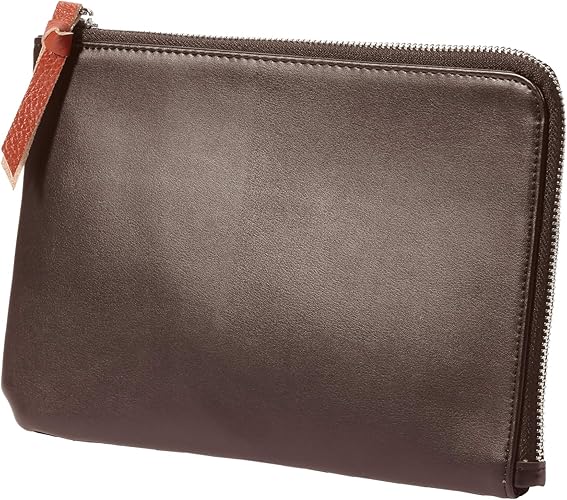 Amazon Blue Sincere ポーチ 小物入れ 本革 メンズ L字ファスナー トラベルポーチ ミニクラッチバッグ Pb1 ダークブラウン ポーチ