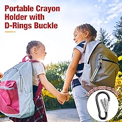 Hiboom Heavy Duty Crayon Holder with Spring D Rings