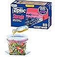 Ziploc Quart Food Storage Bags, Stay Open Design with Stand-Up Bottom, Easy to Fill, 80 Count