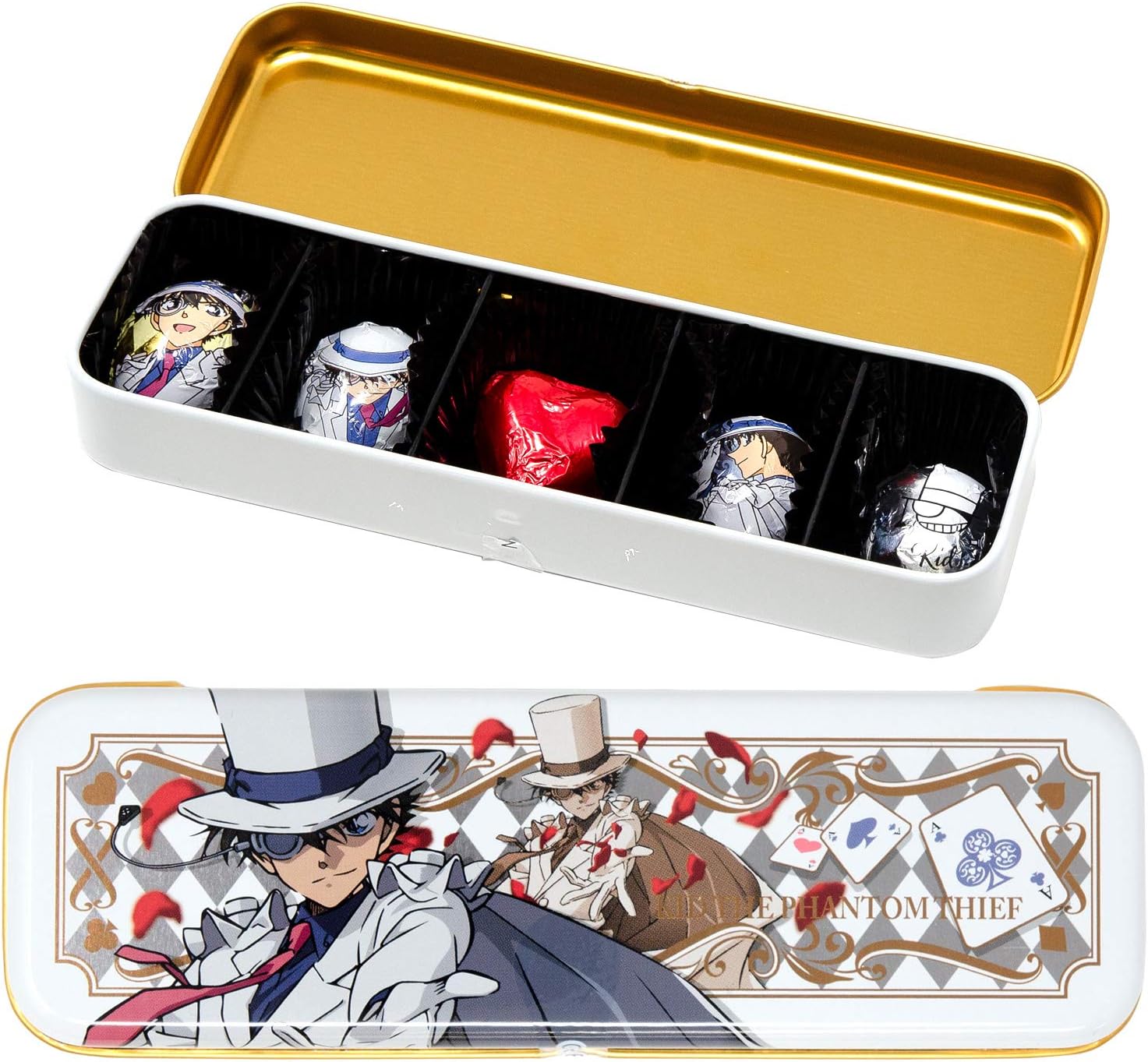 Amazon 名探偵コナン チョコレート 安室透 怪盗キッド 缶ペン チョコ 5個入り バレンタイン ギフト 怪盗キッドver ヴィヴィアンストリート チョコレート菓子 通販