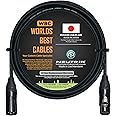 WORLDS BEST CABLES 10 Foot – Quad Balanced Microphone Cable Custom Made Using Mogami 2534 Wire and Neutrik NC3MXX-B Male & NC3FXX-B Female XLR Plugs
