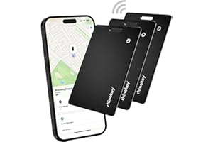 Rhinokey® Wallet Tracker Card (iOS Only) - Slim Rechargeable 1.8mm Thin Tracker, Airtag Wallet IP68 Waterproof, Apple Find My Luggage Tags, Item Finder with Key Chain Hole (3 Pack - iOS)