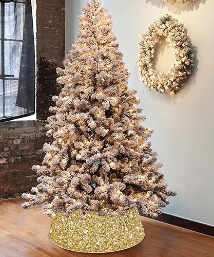 MODFUNS Gold Christmas Tree Collar Sparkling Xmas Tree Base 24