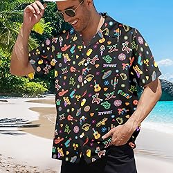 HUGLAZY Fiesta Shirt for Men Mexican Button Down