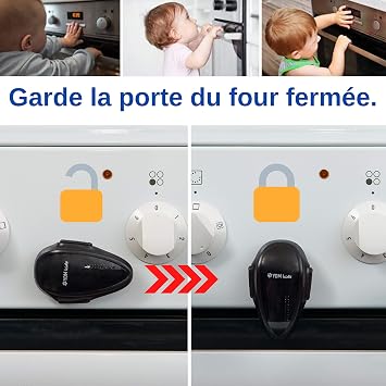 Le Bloc Porte Empeche Louverture De La Porte Du Four Placee Pres De La Cuisiniere Pour Securite Enfant Noir Le Verrou De Securite Pour Enfants Du Four Secpack Assure La Securite Bebe