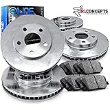 R1 Concepts Front Rear Brakes and Rotors Kit |Front Rear Brake Pads| Brake Rotors and Pads| Ceramic Brake Pads and Rotors |Hardware Kit|fits Hyundai Elantra GT, Veloster, Kia Forte, Forte Koup, Forte5