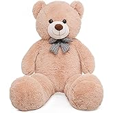 47 inch Big Giant Teddy Bear Stuffed Animals, Light Brown Soft Plush Life Size Bear Toy All Ages Gift for Children/Girlfriend/Valentine's Day/Christmas/Birthday/Baby Shower/Wedding/Party Decorations
