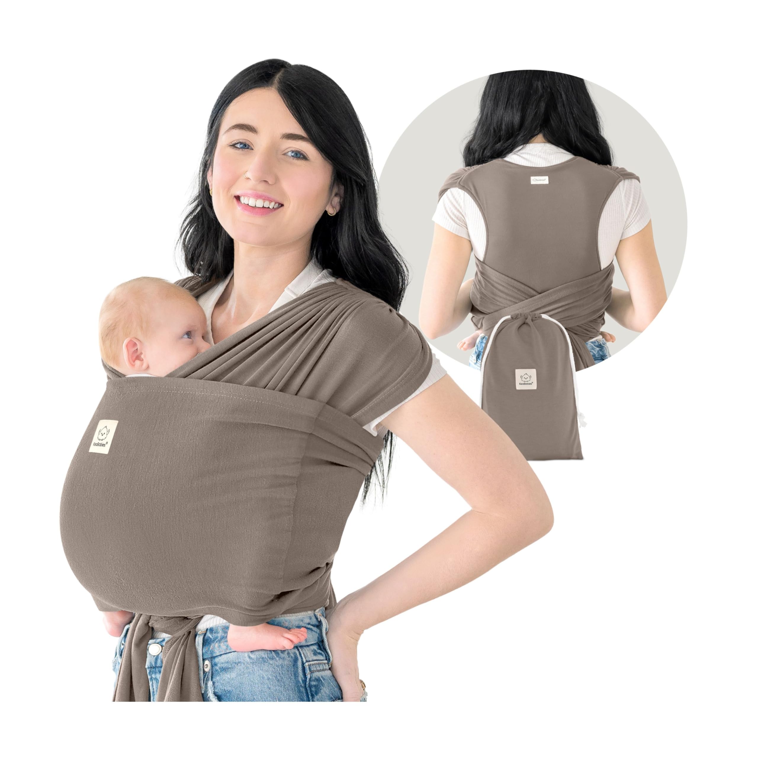 Photo 1 of KeaBabies Baby Wrap Carrier Ring Sling - Easy to Wear, Adjustable D-Lite Baby Carrier Newborn to Toddler, Infant Carrying Shirt, Hands Free Bonding, Breathable Fabric Wearing Wrap (Copper Gray)