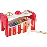 Hape - Pound and Tap Bench Music Set 30th Anniversary - 2016 LIMITED EDITION, 12 months to 144 months,Red