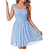 Wedtrend Sparkly Homecoming Dresses for Teens Ruffle Strap 80s Dress Short Cocktail Dresses