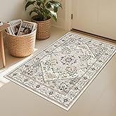 AooHHooA Area Rug 2x3 Washable Non-Slip Boho Vintage Print Pattern Entry Rug for Kitchen Bathroom Powder Room Bedroom, Beige Area Rugs Stain Resistant Home Decor