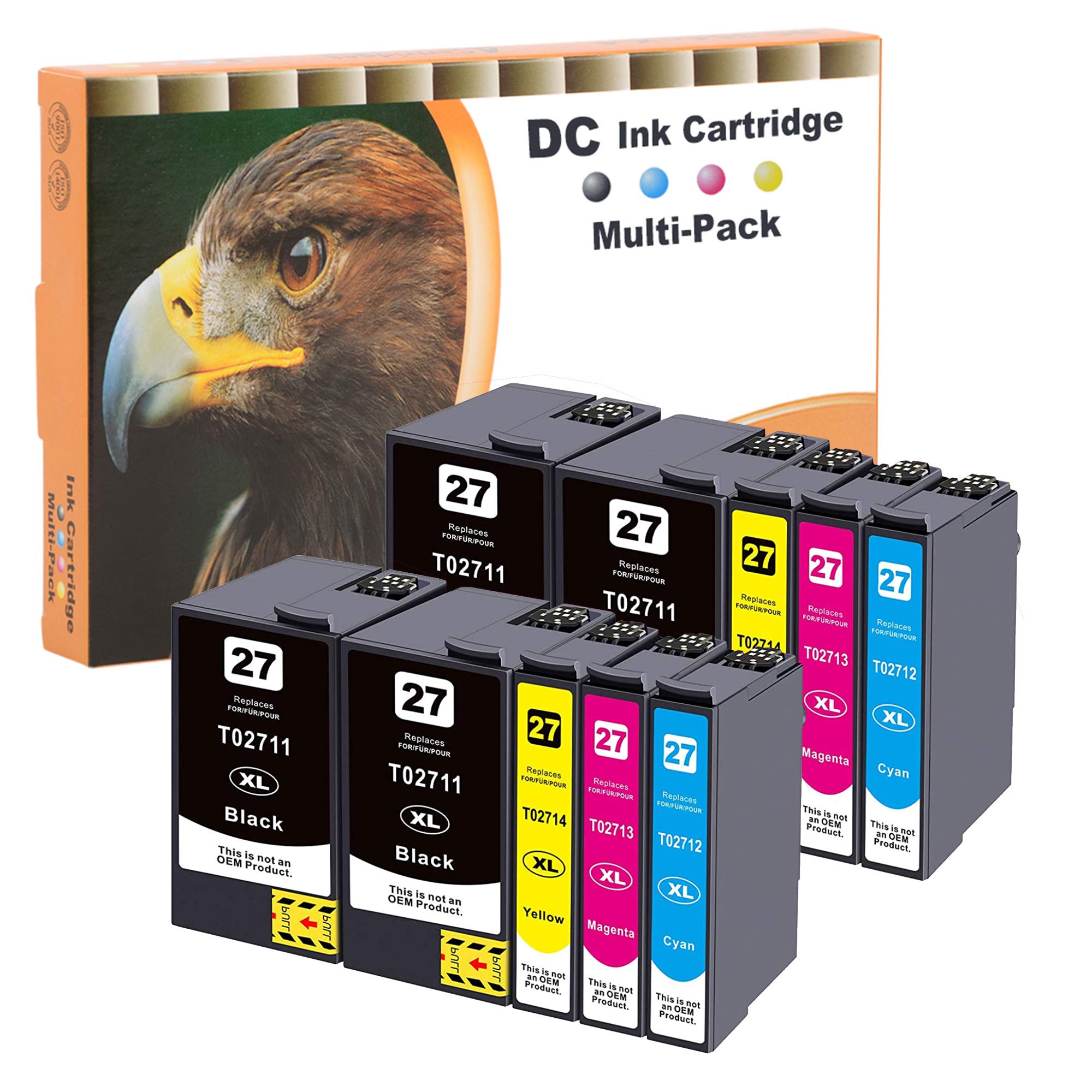 D&C Compatible Ink Cartridge Replacement for Epson 27 27XL for Epson WorkForce WF-3600 Series WF-3620 DWF WF-3620 WF WF-3640 DTWF WF-7110 DTW WF-7210 DTW WF-7600 Series WF-7610 DWF WF-7620 (10-Pack)
