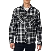 Alpine Swiss Mens Flannel Shacket Long Sleeve Plaid Button Down Shirt Jacket Light Cotton Blend Fall Work Outdoor Overshirt