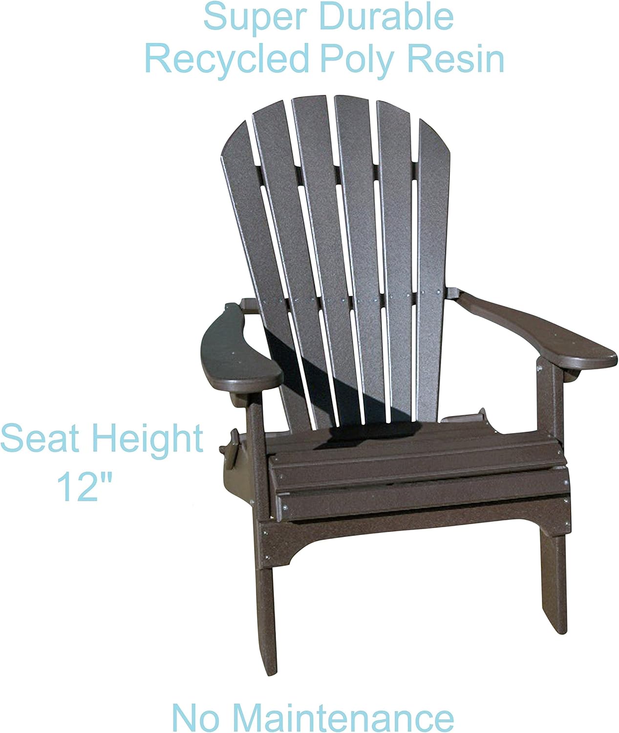 Phat Tommy Recycled Poly Resin Folding Adirondack Chair – Durable and Eco-Friendly Armchair. This Patio Furniture is Great for Your Lawn, Garden, Swimming Pool, Deck. : Garden & Outdoor
