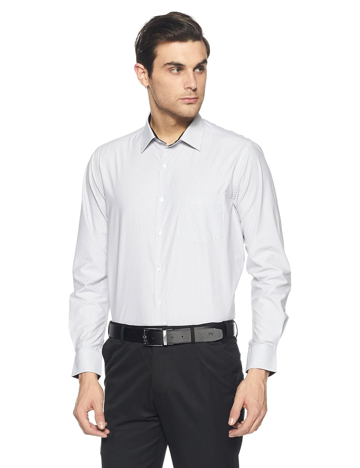 diverse men's striped regular fit formal shirt