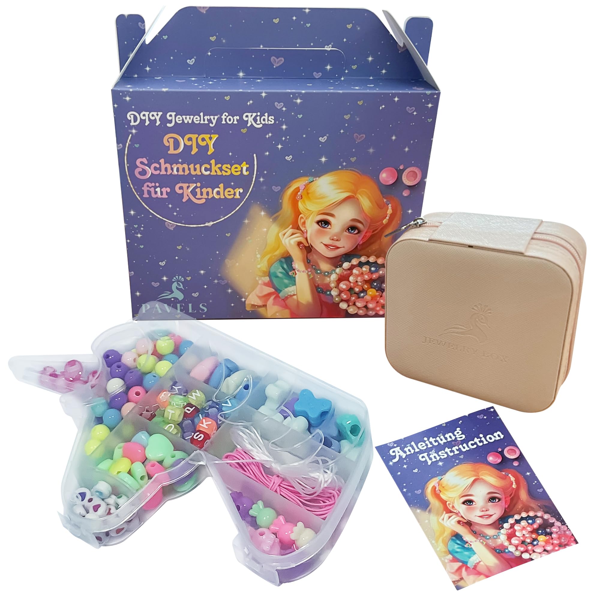 PAVELS Beads for Threading Children's Jewellery for Crafts DIY Unicorn Unicorn Bead Set Gift Idea for Girls 4 5 6 7 8 9 10 Years