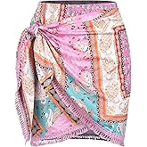 ZAFUL Slit Skirt for Women Boho Print Tie Side Wrap Tassel Casual Beach Mini Skirt