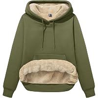 Women's Winter Sherpa Fleece Lined Hoodie - Warm Pullover Hooded Sweatshirt For Cold Days