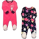 Babys and Toddlers Cozy Fleece Non-Slip Footed, Zip-Front, Blanket Sleepers for Sleep and Play - Pack of 2