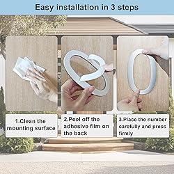 Self Adhesive House Numbers - 6 Inch Stainless