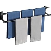 Alise Bathroom Double Towel Bars Wall Mount 28'' Towel Holder Towel Racks for Bathroom,SUS304 Stainless Steel Towel Hanger Towel Rails,Matte Black