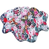 7pcs Pack Reusable Washable Cloth Incontinence Pads Including 6pcs Heavy Flow Bamboo Charcoal Reusable Menstrual Pads Cloth Mama Sanitary Pad + 1pc Mini Wet Bag