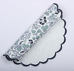 Ridhi Bo-ho Round Place Mat Double Layer Floral