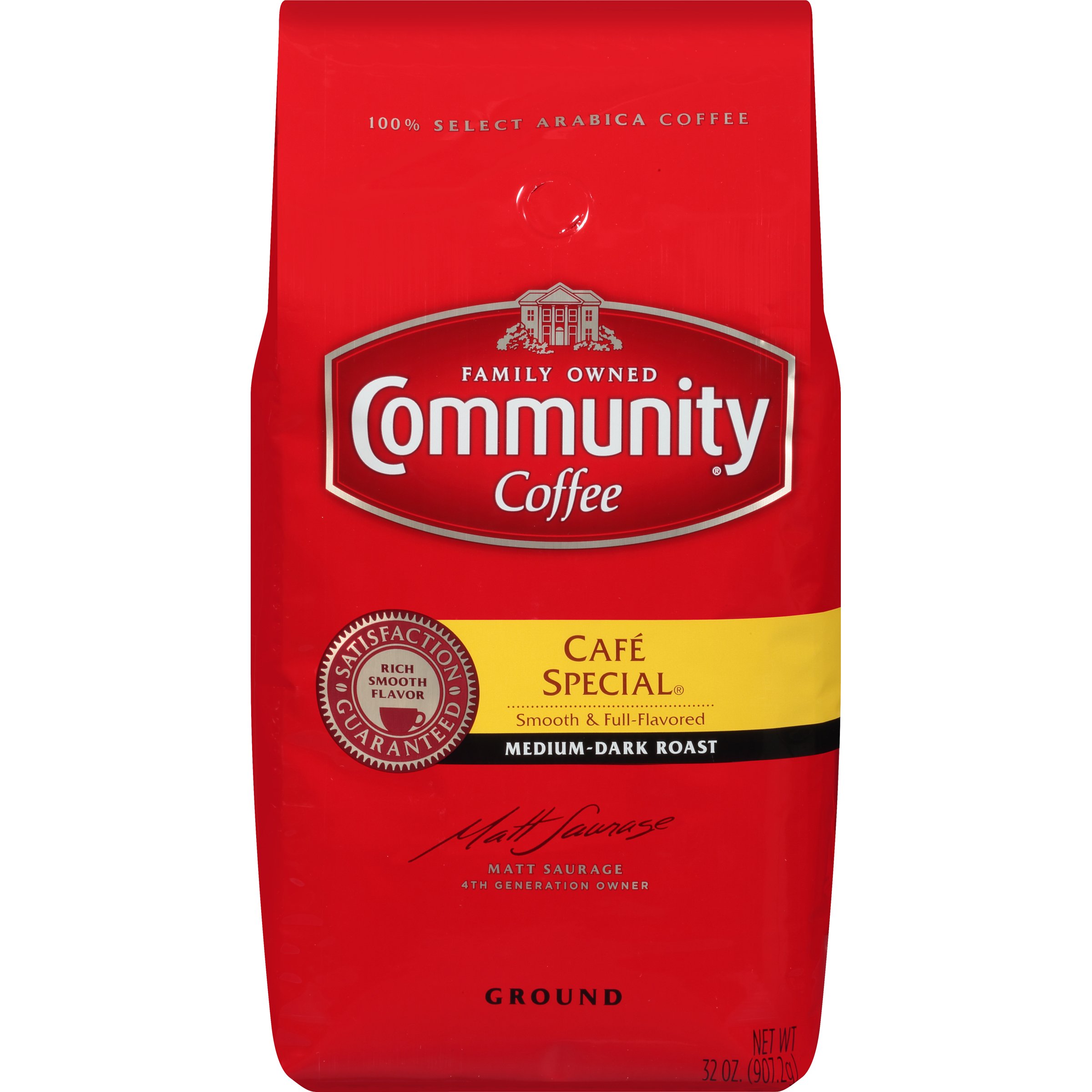 Community Coffee Café Special Medium Dark Roast Premium Ground 32 Oz Bag (2 Pack), Full Body Rich Flavorful Taste, 100% Select Arabica Coffee Beans